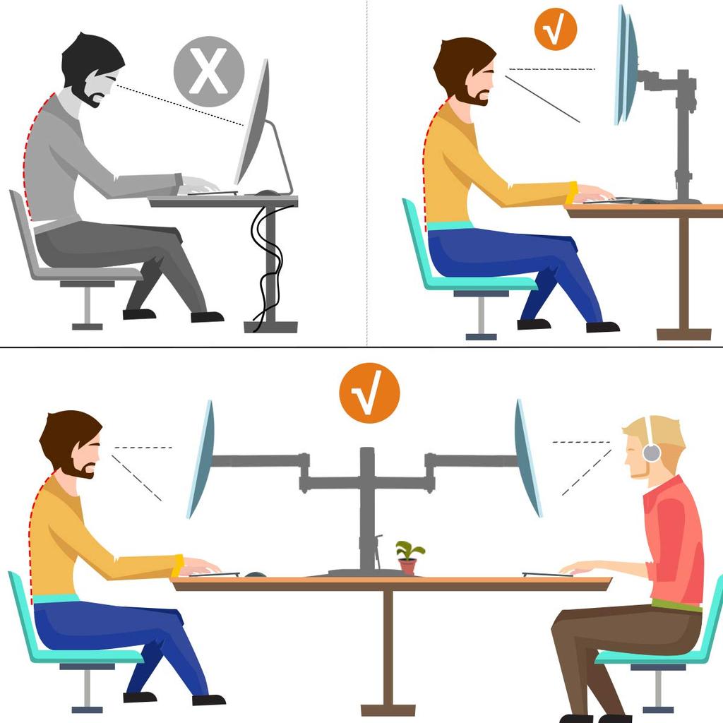 Bracwiser Monitor Dual Display Compatible with Inch LCD 10kg Weight Capacity VESA ML7442 Arm, Stand, Freestanding, 13-32 Monitors, (1 Monitor),