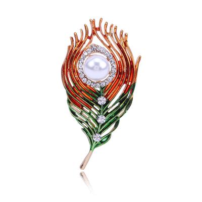 Mori Fresh Literary Fan Sweater Shirt Suit Brooch Pin Three-Dimensional Retro Feather Women'S Gift Gift