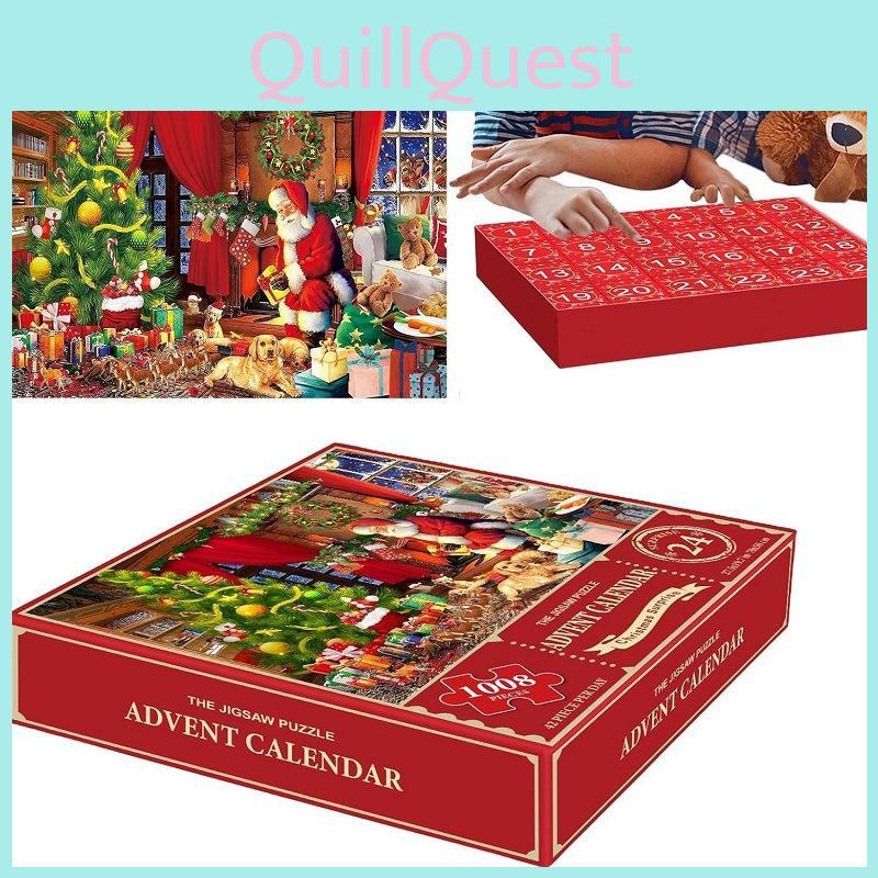 Jigsaw Puzzle Christmas Advent Calendar Puzzle Blind Box Toy Holiday Countdown