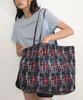 Ronron Pattern Logo Shopper Red Check