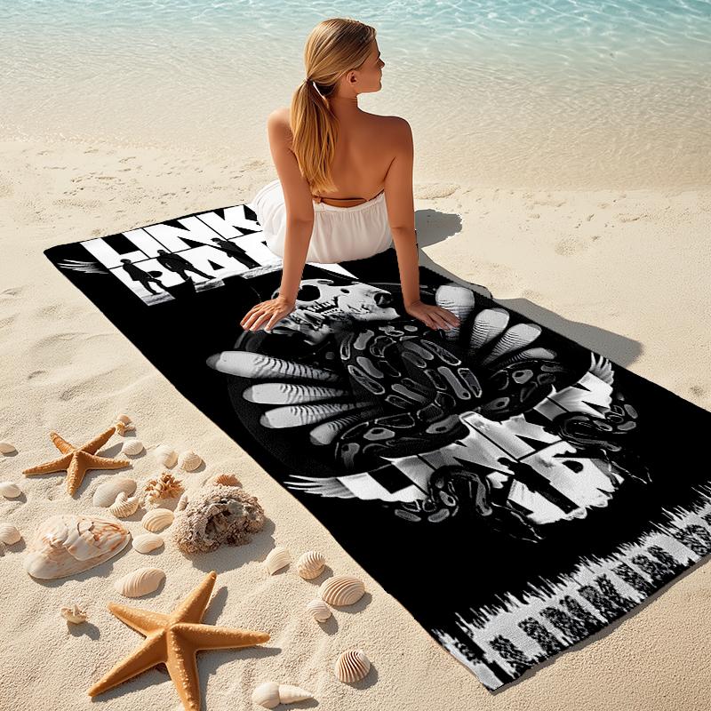 1pc Linkin Park3 Beach Towel, Comfortable and Thick, and Swimming/Bath/Picnic/Camping Towel, Suitable for Seaside Beaches