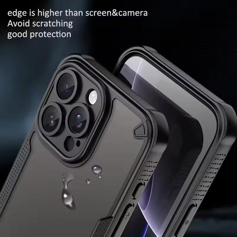 For Apple iPhone 16 15 14 13 12 11 Pro XS Max Plus Mini SE3 SE2 XR 7 8 Frosted Shockproof Lens Full Cover Case