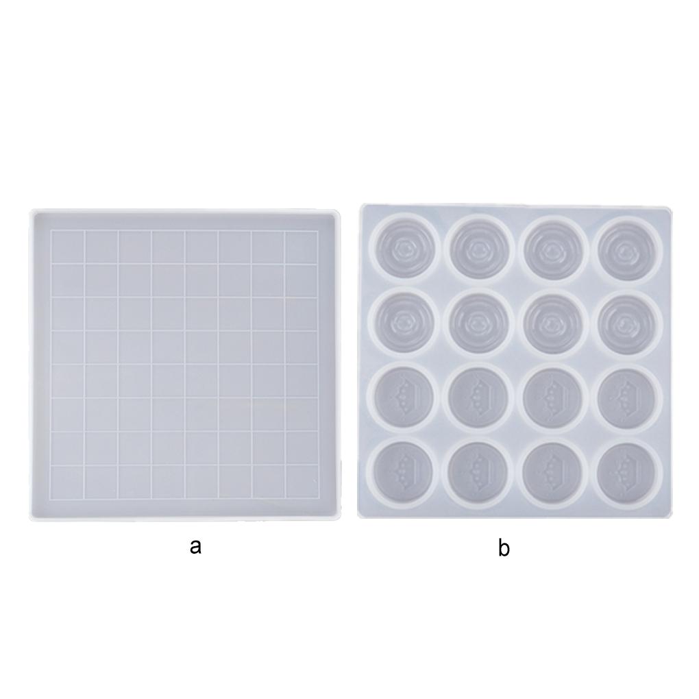 Formy do odlewów z żywicy Silikonowa szachownica DIY Ręcznie robione akcesoria Międzynarodowe warcaby do ciasteczek Czekoladowe dekoracje