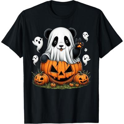 Funny Panda Ghost Boo Halloween Panda Womens Mens Kids T-Shirt