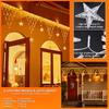 Outdoor Solar Icicle Pentagram String Lights 8 Lighting Modes Waterproof for New Year Christmas Garden Patio Staircase Holiday Decorative Lamps