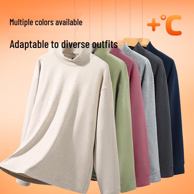 Jeanswest Men's Thermal Mock Neck Long Sleeve T-Shirt