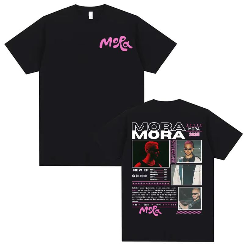 Rapper Mora Lo Mismo Dela Otra Vez Tour Merch T-shirts Men Fashion Hip Hop Vintage T Shirt Unisex Short Sleeve T-shirt Tops