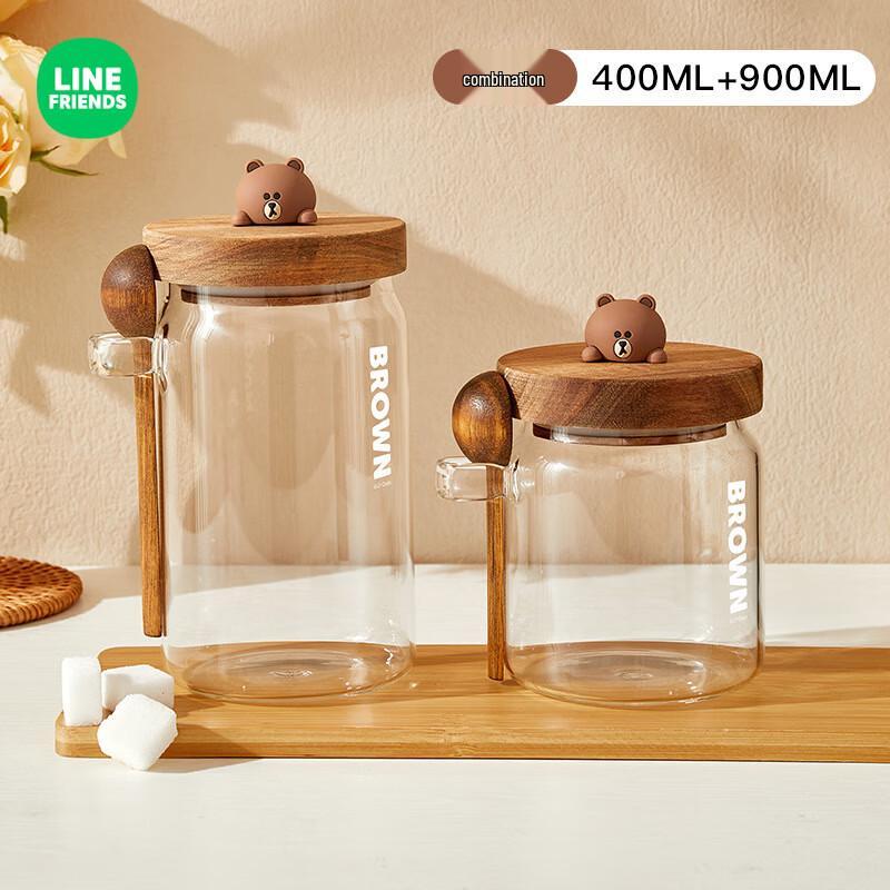 Aiqiyi A1 High Borosilicate Glass Storage Jars (400ml+900ml, 2-Pack)