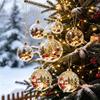 Glowing Tree Decorations Christmas Story Ornament, Mini Holiday Scene In Ball Hanging Decoration, Gift for Friends Light Up Acrylic Clear Pendant Xmas