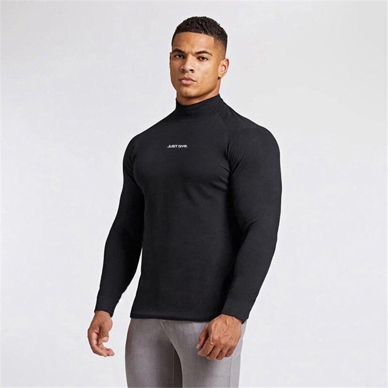 Muscleguys Sportovní punčochy Pánské Fitness s dlouhým rukávem Rychleschnoucí Top Podzimní mikina na běhání