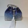2026 Womens Crystal-Embellished Crossbody Bag Fringe Detail Small Square Shoulder No Top Handle