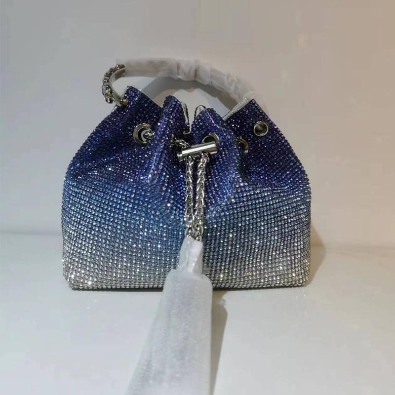2026 Womens Crystal-Embellished Crossbody Bag Fringe Detail Small Square Shoulder No Top Handle