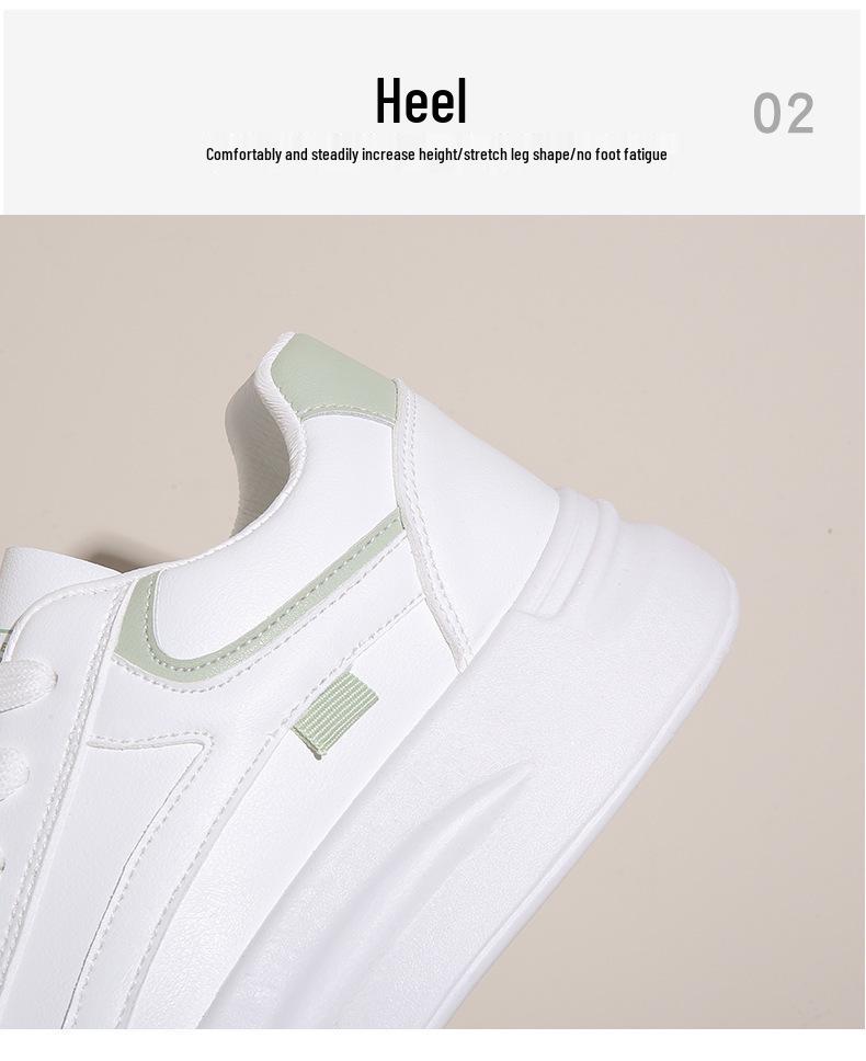 2024 Women's White Korean Style Thick Sole Sneakers: Versatile Autumn Casual Shoes