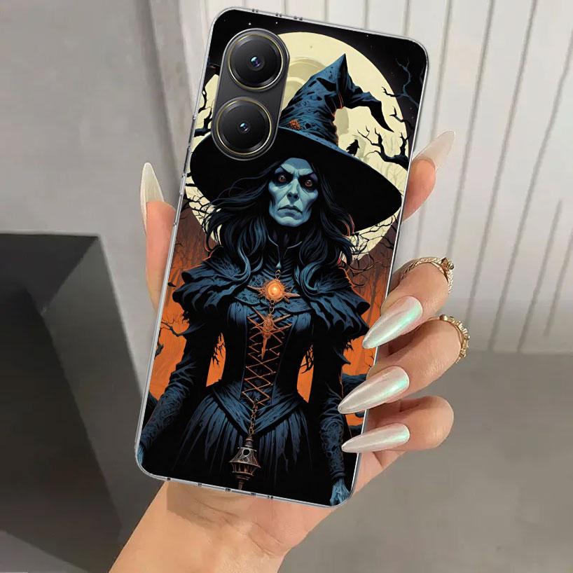 Halloween Moon Witch Horror Phone Case for Xiaomi Poco X5 X6 X7 Pro F7 Ultra M7 Redmi 15 15C 13 13C 12 12C 10 10A 10C 9 9A 9C 9T
