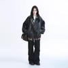 Retro Damenmode Reißverschluss Kunstlederjacke Frühling Herbst Damen Langarm Ledermantel Damen PU Leder Oberbekleidung