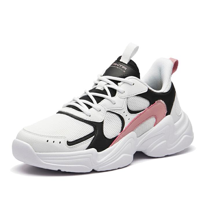 New ANTA Chunky Sneakers Women's Low top White Black Pink 121938822R-5