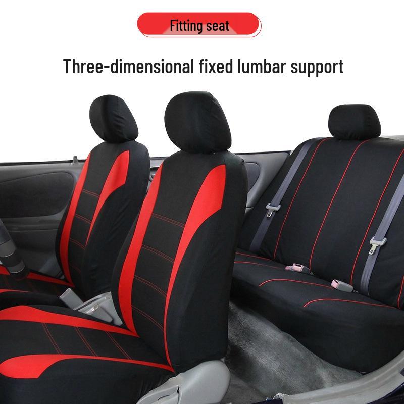 Five-Seat Universal Car Seat Cover with Waistline Design - Full Coverage Fabric Cushion Pad