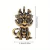1 Pcs Creative New Brass Little Fire Dragon Statue Sitting & Standing Design Mini Craft Ornament Home Desktop Decor Accessories