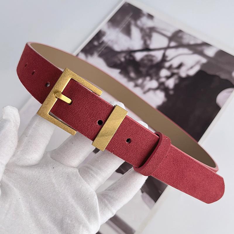 Cowhide Genuine Leather Women's Belt Cowhide Retro High-end Feeling Paired with Casual Pants Jeans Belt Women