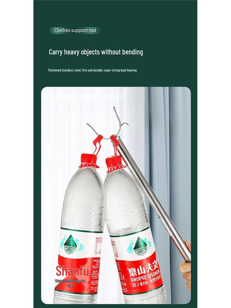 Extra Thick 304 Stainless Steel Retractable Clothes Drying Rod and Hanger for Household Use