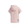 adidas Neo Damen Panda Logo Print Kapuzen Kurzarm T-Shirt Damen Tops Leuchtend-Pink GK1566