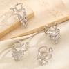 Nail Ring 3D Butterfly Flower Wing Design Detachable Nail Cap Ring Set Sparkling
