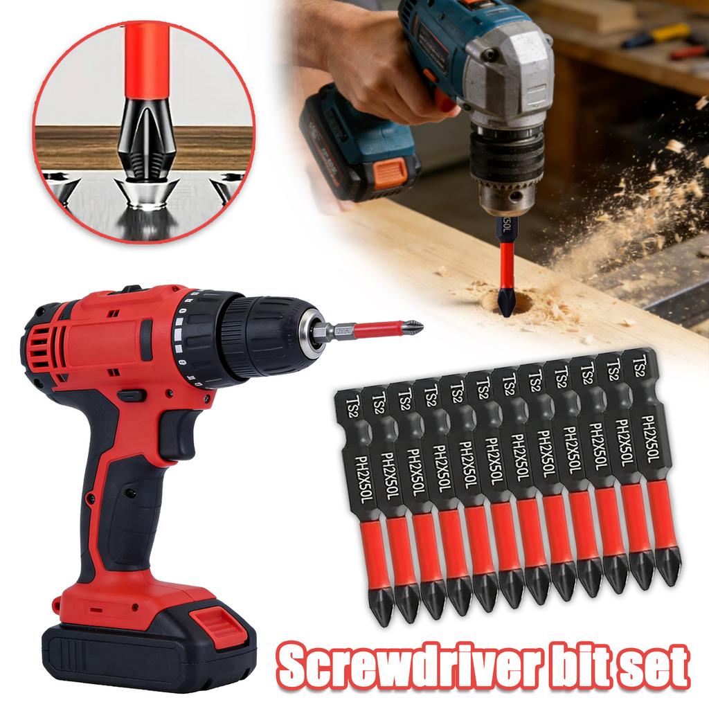 6 Adet Sevgililer Günü & Yılbaşı Özel: Kaymaz Phillips Başlı ve Manyetik S2 Çelik Uçlu 1 Set Manyetik Kaymaz Tornavida Uçları