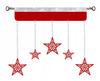 Christmas Curtain Lambrequin STARS Glamor Christmas Winter 90 Red