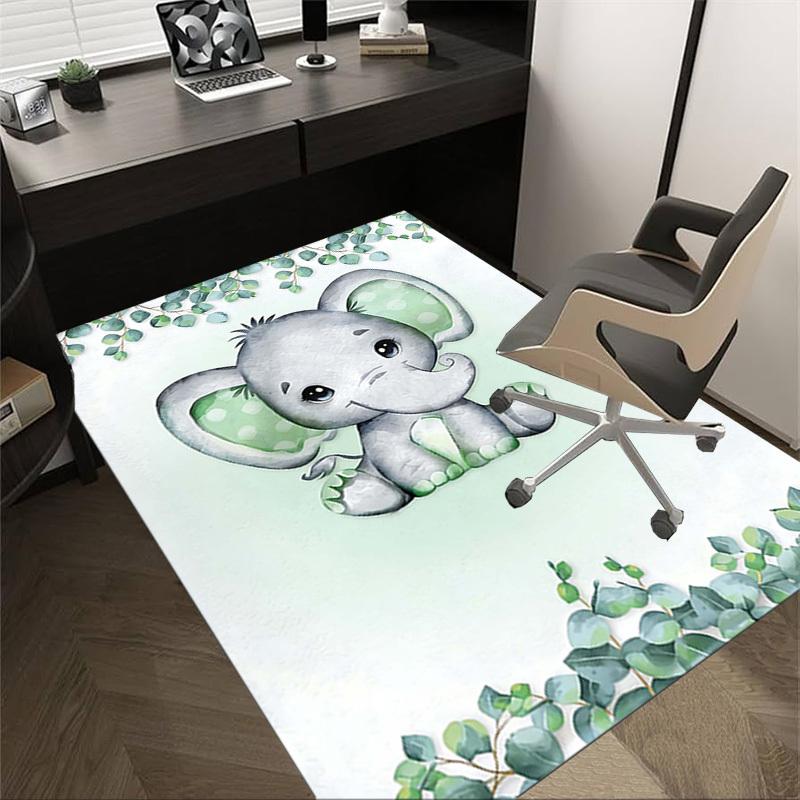 

1PC Elephant Non-Slip Floor Carpet Compatible for Office&Living Room&Bedroom&Dining room - Soft & Pattern, Vibrant Colors-H0320 60cm by 90cm