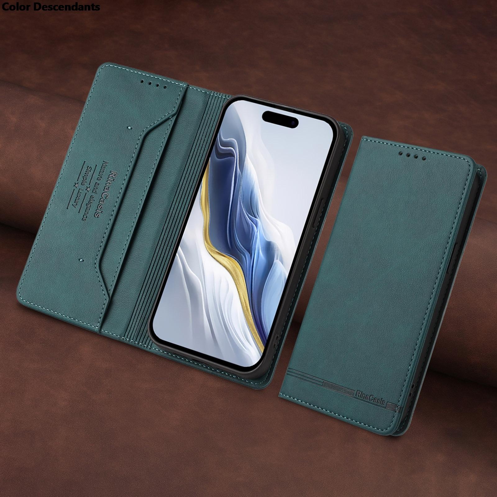 

Магнітний чохол-книжка для Samsung Galaxy A11 A22 A22S A30 A31 A32 A20 A21 A21S A40 A41 A42 Шкіряний чохол з RFID захистом від крадіжки з кишенькою для карток Galaxy A21S зелений