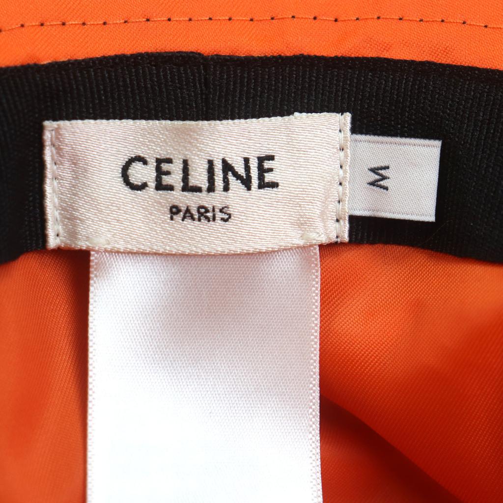 Ausgezeichneter CELINE Hut Schwarz Orange Nylon Herren M 2AUB0930C Gebraucht