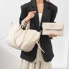 Fashi 2-in-1 Leder-Tragetaschen-Set für Damen, Große Schultertasche mit Litschi-Muster und passender Tasche für Arbeit, Einkaufen & Reisen