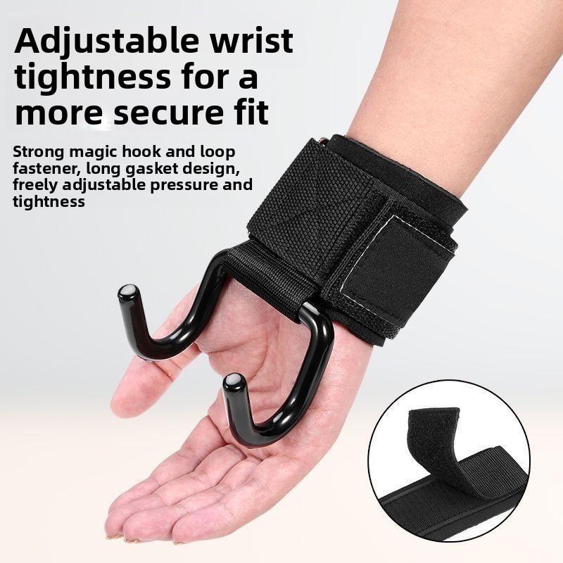 Wrist Support Weightlifting Hook Assist Anti-slip Deadlift Hook Pull-up Hand Guard Grip Strength Assist, Breathable