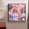 New Arrival 5D DIY Full Circle Diamond Painting "Pink Palace" Embroidery Cross Stitch Home Decor Gift