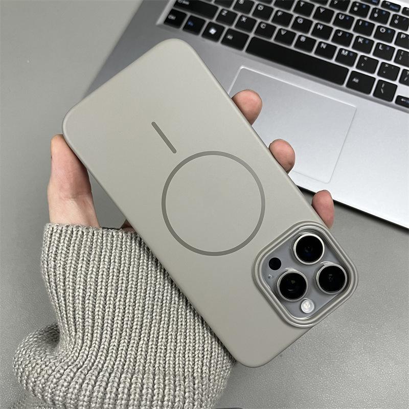Ultra Thin PC Matte Thin Ring Magnetic Suction Suitable for IPhone 16 Apple 14 Mobile Phone Case 15 ProMax New Protective Case