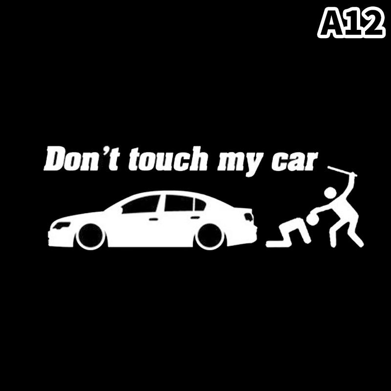 1pc Car Sticker Don't Touch My Car Creative Funny Reflective Car Decoration Stickers Car Window Accessories Car Body Decal