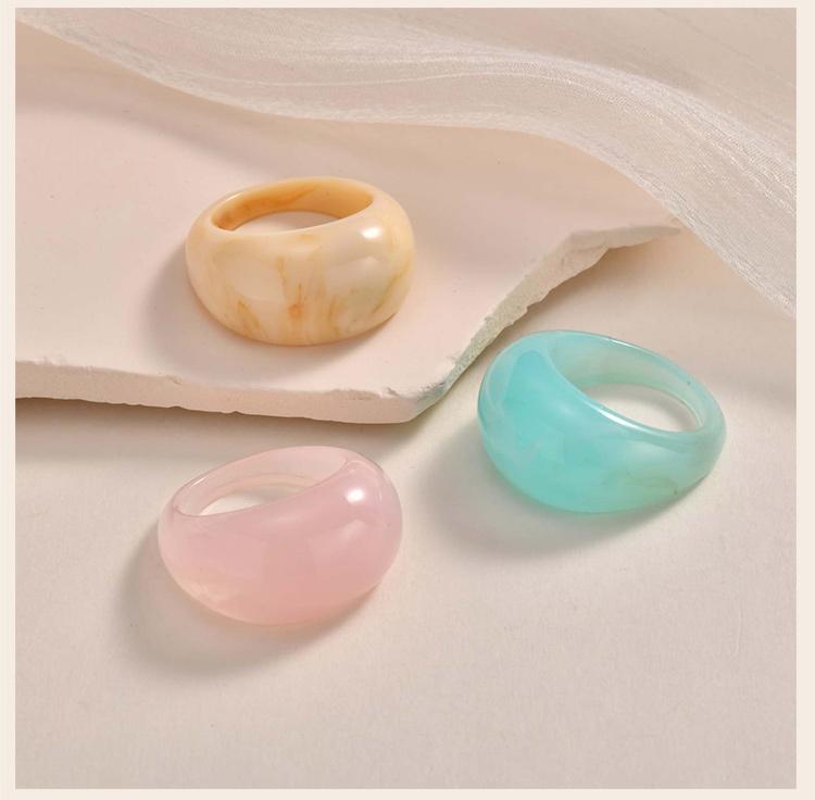Harzringe, Breite Dicke Kuppel Knöchel Finger Stapelbare Gelenkringe für Damen, Retro Acryl Transparent Vintage Schmuck
