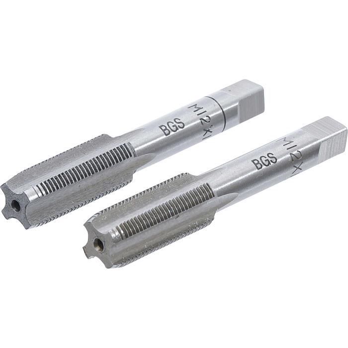 Tarauds et Filières - BGS - M12 x 1,0 - Acier à Outils - 2 Pièces