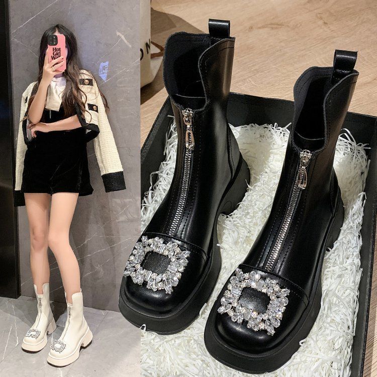 Короткие ботинки 22 года новые ботинки Мартина тонкие ботинки осень и зима весна и осень одинарные ботинки на плоской подошве британский стиль 35