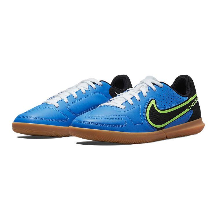 Nike Tiempo Legend 9 Club IC GS Light Photo Blue Lime Glow Детские кроссовки Gum-Medium-Brown Black DA1332-403