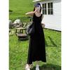 Black Slim-fitting Sleeveless Chest Pad Long Dress Women's Summer Popular New Skirt Slim Small Black Dress
