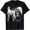 Shortsleeve Shirt Funny Sasquatch Bigfoot Rock On Selfie With UFO Alien T-Shirt