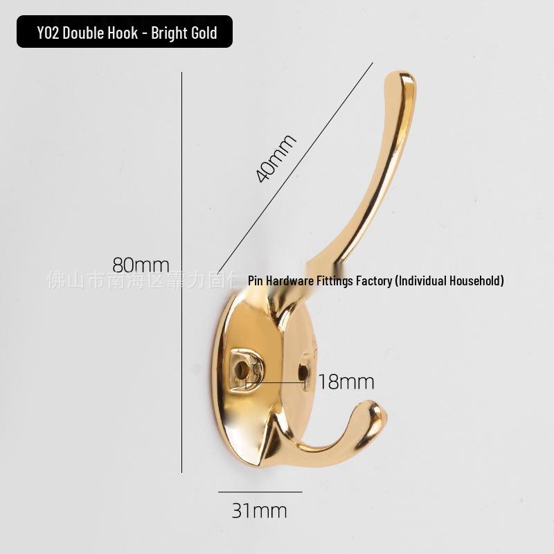 Aluminum Alloy Door Hook: Single/Double Wall, Bathroom & Kitchen Clothes Hanger