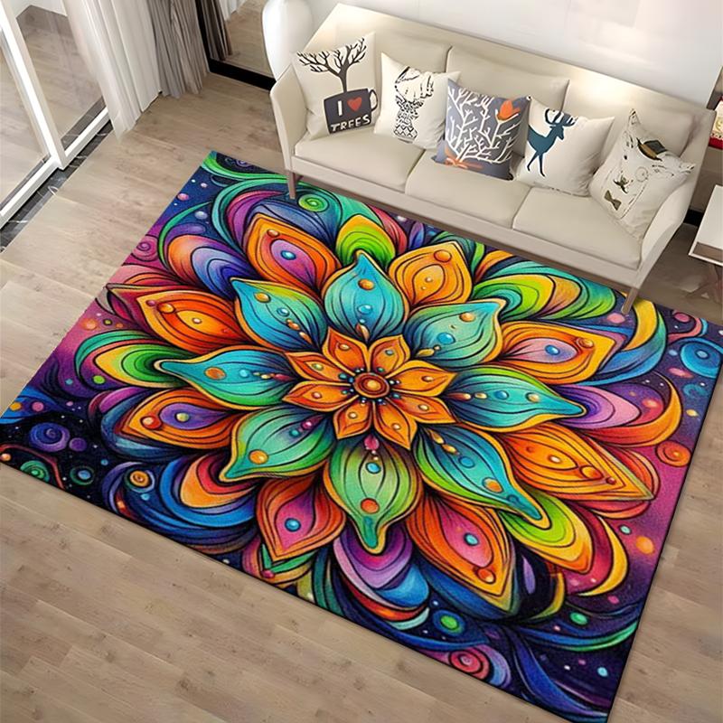 15 Size 3D Mandala Area Carpet Rug for Living Room Bedroom Home Sofa Doormat Decoration,kids Non-slip Floor Mat Gift