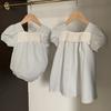 1017 summer new baby girl fresh climbing clothes infant Korean version plaid one-piece Romper cute fart coat