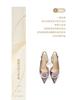 [Top layer silk cowhide] Spring and summer women's shoes with pointed toe, thin high-heeled heel, empty sole, back strap, half sandals for women