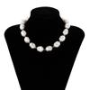 Fashion Baroque Big Pearl Necklace for Women Crystal Beads Choker Wedding Party Vintage Korean Jewelry