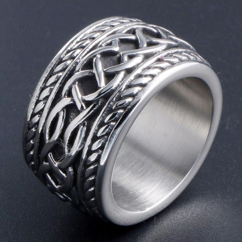 Solid 316L Stainless Steel Men's Finger Rings Stainless Ring for Men Women Size 7-13 Vintage Male Charm Jewelry Wedding Bands
