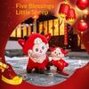 Soft Fluffy Year Of The Goat Plush Pendant With Lucky Blessing Embroidery For Spring Festival Decor New Year Gifts