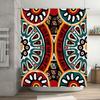 Colorful Mandala Shower CurtainUnique Artistic Design for Bathroom Decorations Blue Green Red Yellow White Bath Linens Polyester
